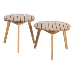 Hocker/Beistelltisch FSC®-Akazienholz Rund Ø Ca. 50 Cm, Höhe 40 Cm -Gartenmöbel 3910201566 Hocker Beistelltisch Koelle 50cm rund 40cm FSC Akazie 02 48041