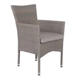 Stapelsessel Capri - Kölle Mixed Brown / Robust, Schlicht, Pflegeleicht -Gartenmöbel 3910302350 Stapelsessel Capri Koelle mixed Brown inkl Auflage royal stone 2 59088