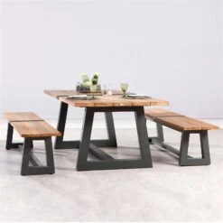 Best Alu-Bank Campione, Teakholz, Anthrazit, 45 X 220 X 40 Cm -Gartenmöbel 3910302495 3910801468 champione5 71137