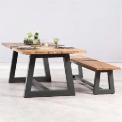 Best Alu-Bank Campione, Teakholz, Anthrazit, 45 X 220 X 40 Cm -Gartenmöbel 3910302495 3910801468 champione6 71136