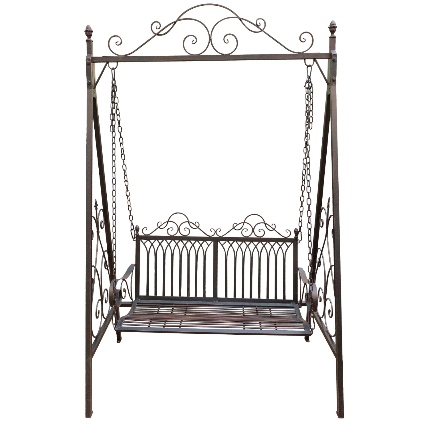 Metall-Schaukelbank Bordeaux, Braun, Ca. 89 X 150 X 231 Cm 4 Metall-Schaukelbank Bordeaux, Braun, Ca. 89 X 150 X 231 Cm – Bild 2