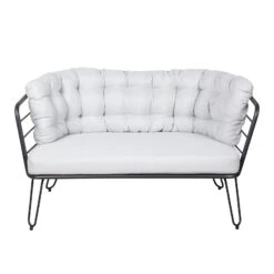 4-teilige Lounge-Gruppe 'Bella', Schwarz, Inklusive Auflagen 15 4-teilige Lounge-Gruppe 'Bella', Schwarz, Inklusive Auflagen -Gartenmöbel 3910302533 Alu Loungergruppe Bella 4tlg schwarz inkl Kissen hellgrau10 74490