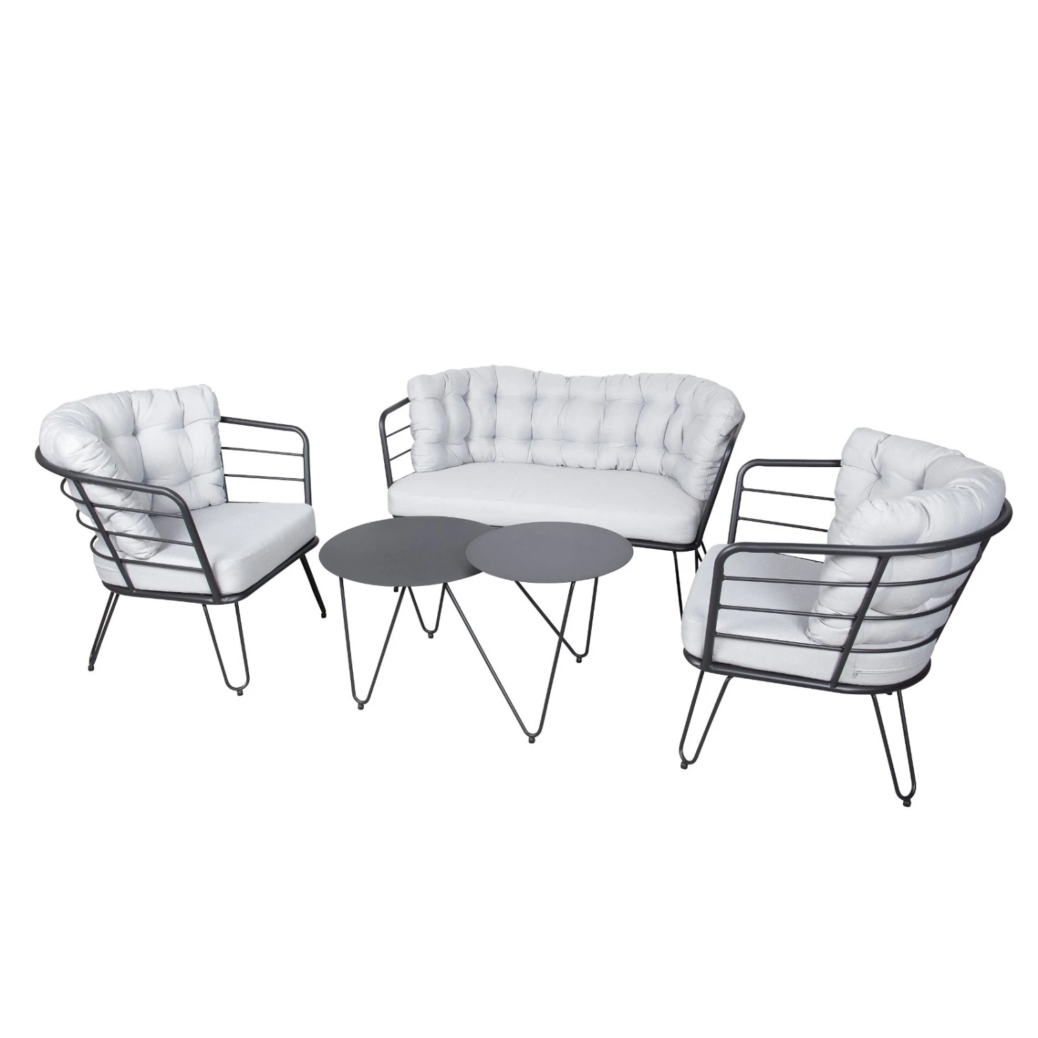 4-teilige Lounge-Gruppe 'Bella', Schwarz, Inklusive Auflagen 3 4-teilige Lounge-Gruppe 'Bella', Schwarz, Inklusive Auflagen