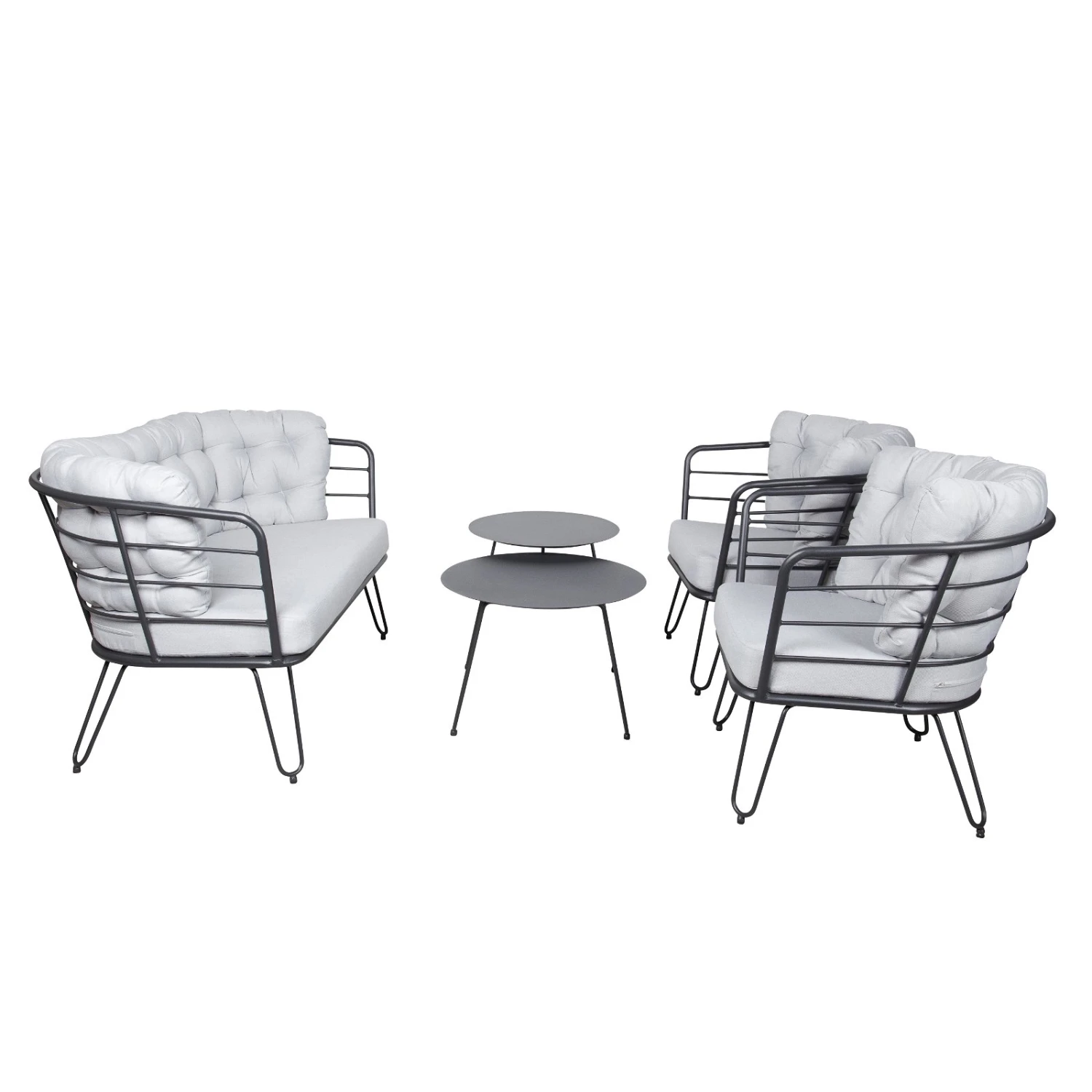 4-teilige Lounge-Gruppe 'Bella', Schwarz, Inklusive Auflagen 4 4-teilige Lounge-Gruppe 'Bella', Schwarz, Inklusive Auflagen – Bild 2