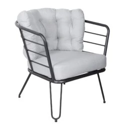 4-teilige Lounge-Gruppe 'Bella', Schwarz, Inklusive Auflagen 18 4-teilige Lounge-Gruppe 'Bella', Schwarz, Inklusive Auflagen -Gartenmöbel 3910302533 Alu Loungergruppe Bella 4tlg schwarz inkl Kissen hellgrau7 74493