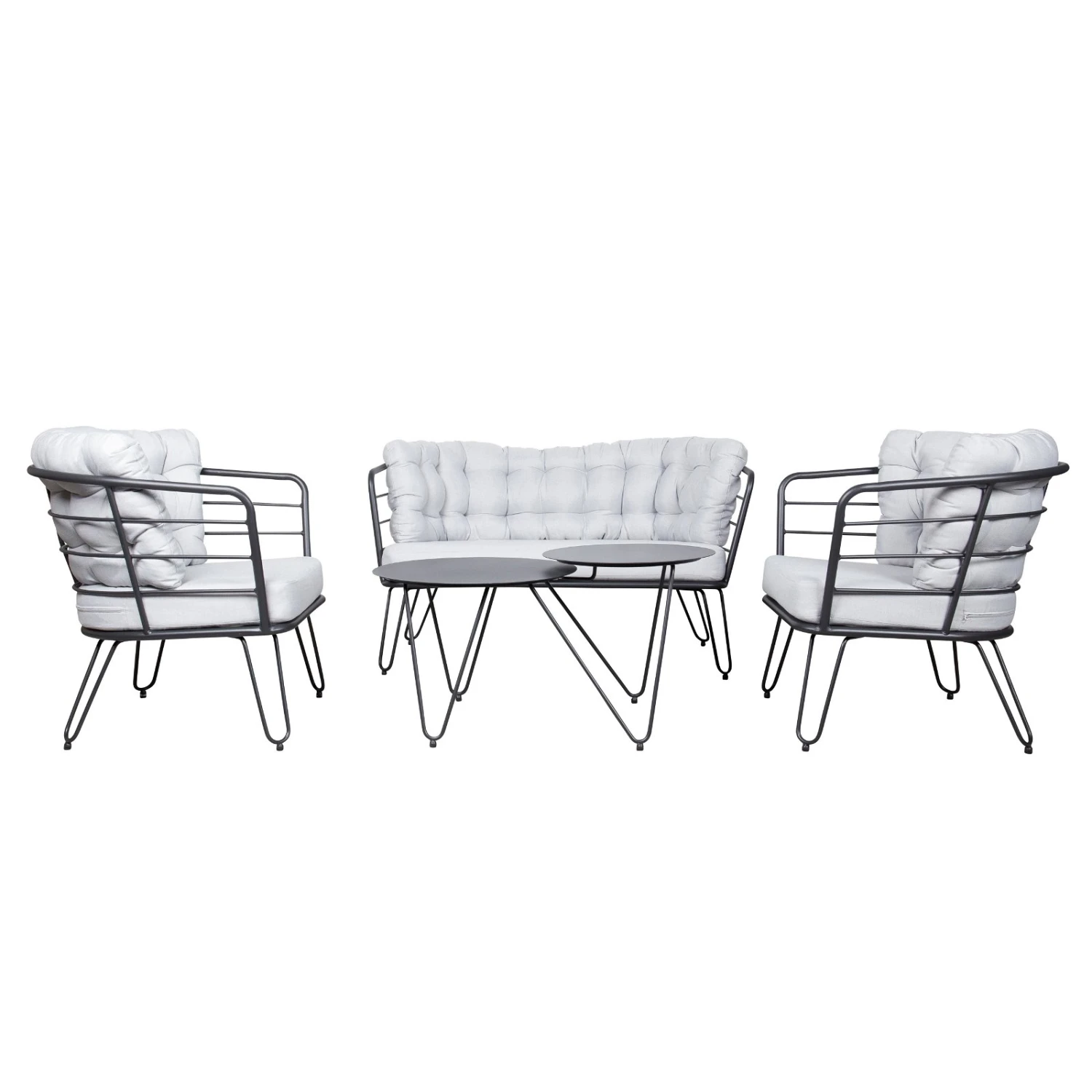 4-teilige Lounge-Gruppe 'Bella', Schwarz, Inklusive Auflagen 5 4-teilige Lounge-Gruppe 'Bella', Schwarz, Inklusive Auflagen – Bild 3