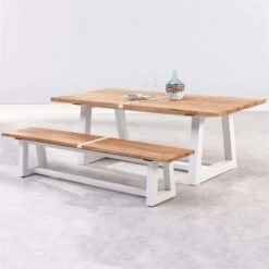 Best Alu-Bank Campione, Teakholz, Weiß, 45 X 220 X 40 Cm -Gartenmöbel 3910302555 3910801469 champione5 71128