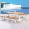 Best Alu-Bank Campione, Teakholz, Weiß, 45 X 220 X 40 Cm -Gartenmöbel 3910302555 3910801469 champione6 71127
