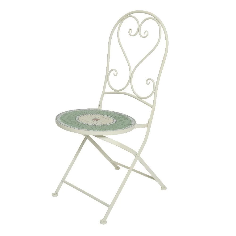 Bistro-Klappstuhl 'Vigo', Grün Mit Blumenmosaik 3 Bistro-Klappstuhl 'Vigo', Grün Mit Blumenmosaik
