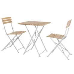 Biergartenset 'Sheffield', 3tlg., Silber/natur