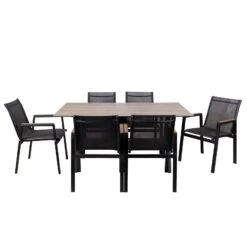 Stapelsessel, Schwarz, Ca. 86 X 66 X 56 Cm -Gartenmöbel 3910302656 Alu Sessel schwarz Textilen schwarz 4 102328