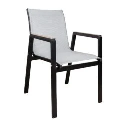 Stapelsessel, Schwarz, Grau, Ca. 86 X 66 X 56 Cm 12 Stapelsessel, Schwarz, Grau, Ca. 86 X 66 X 56 Cm -Gartenmöbel 3910302657 Alu Sessel schwarz Textilen grau 12 102332