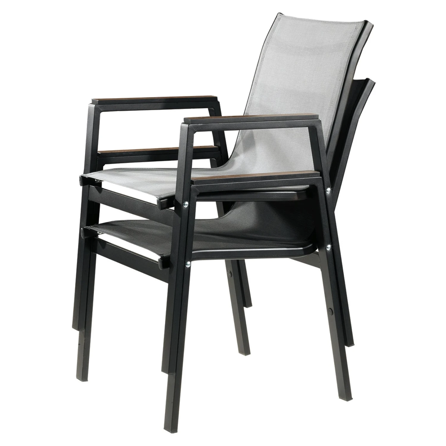 Stapelsessel, Schwarz, Grau, Ca. 86 X 66 X 56 Cm 4 Stapelsessel, Schwarz, Grau, Ca. 86 X 66 X 56 Cm – Bild 2