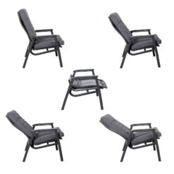 Loungesessel 'Paris', Grau/schwarz -Gartenmöbel 3910302694 Loungesessel Paris inkl Auflage 25 118548