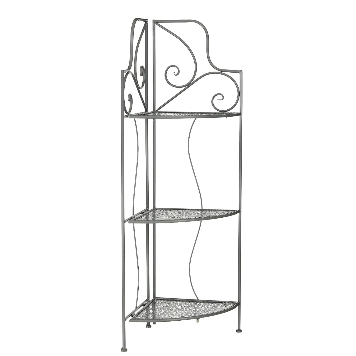 Eckregal 'Thalia', Dunkelgrau, Eisen, Ca. 32 X 32 X H111 Cm 3 Eckregal 'Thalia', Dunkelgrau, Eisen, Ca. 32 X 32 X H111 Cm