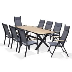 Stapelsessel 'Panama', Schwarz/grau, Ca. 100 X 65 X 62 Cm 9 Stapelsessel 'Panama', Schwarz/grau, Ca. 100 X 65 X 62 Cm -Gartenmöbel 3910302712 Alu Stapelstuhl Panama schwarz Textilen 3D mesh grau 1 119336