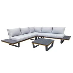 Alu-Eckloungegruppe 'Cahors' Inkl. Kissen, 4tlg., Anthrazit