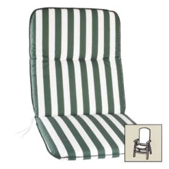 Best Hochlehnerauflage Grün/weiß, Ca. 120 X 50 X 6 Cm -Gartenmöbel 3910407115 Hochlehnerauflage gruen weiss 120x50x6cm Dessin 3 25130