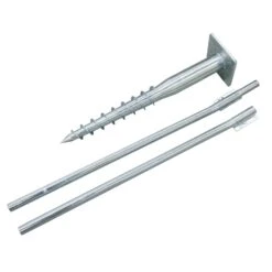 Universal-Bodendübel, Feuerverzinkter Stahl, 55 Cm, Montageplatte 16x16 Cm