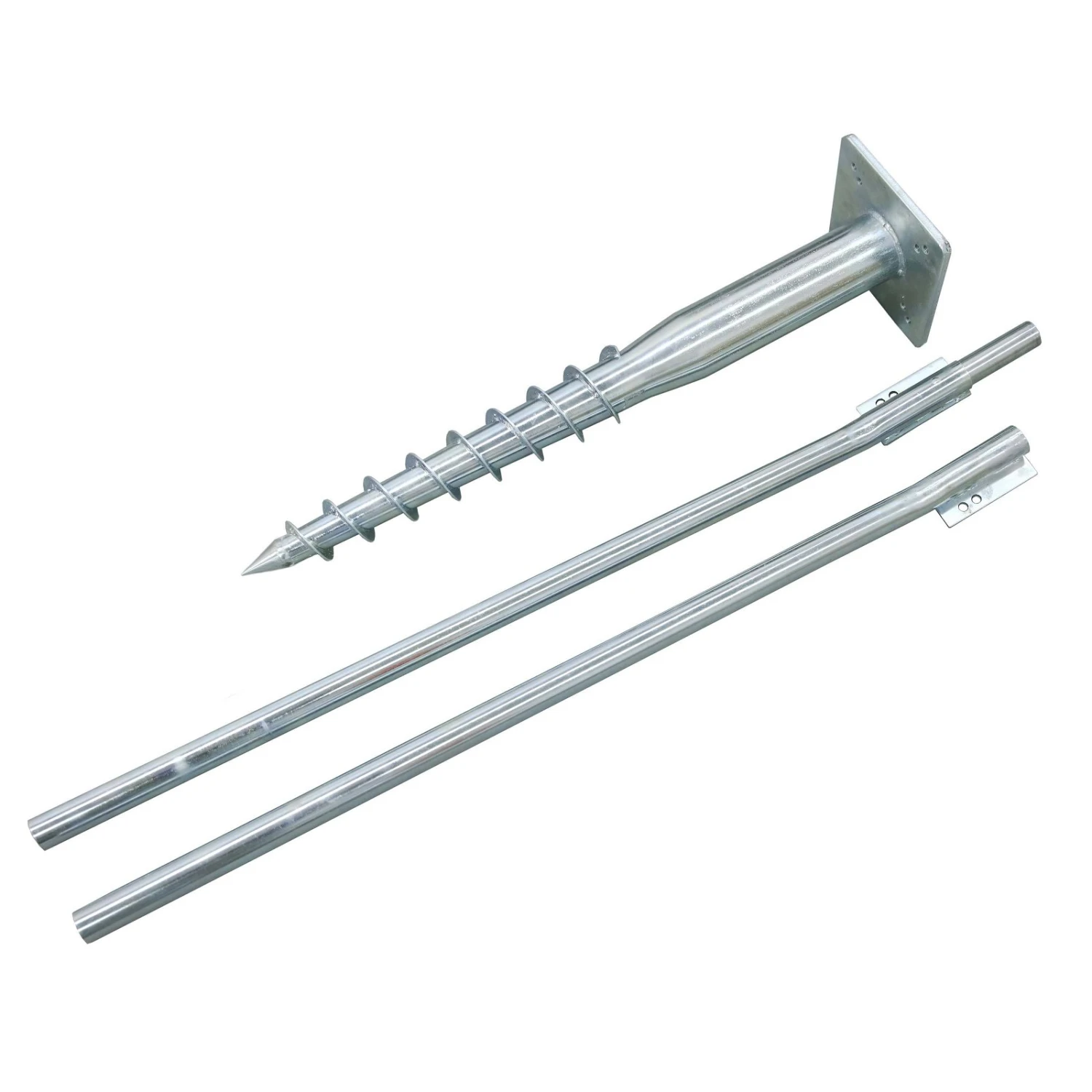 Universal-Bodendübel, Feuerverzinkter Stahl, 55 Cm, Montageplatte 16x16 Cm 3 Universal-Bodendübel, Feuerverzinkter Stahl, 55 Cm, Montageplatte 16x16 Cm