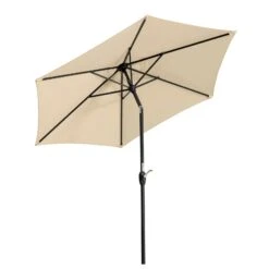 Mittelstockschirm 'Bilbao', Ø Ca. 220 Cm, Natur -Gartenmöbel 3910503138 Sonnenschirm Bilbao natur 2 90399