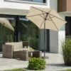 Mittelstockschirm 'Bilbao', Ø Ca. 220 Cm, Natur 1 Mittelstockschirm 'Bilbao', Ø Ca. 220 Cm, Natur -Gartenmöbel 3910503138 Sonnenschirm Bilbao natur 5 90404