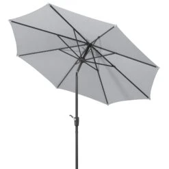 Mittelstockschirm 'Harlem', Ø Ca. 270 Cm 12 Mittelstockschirm 'Harlem', Ø Ca. 270 Cm -Gartenmöbel 3910503145 Sonnenschirm Harlem silbergrau 7 90449