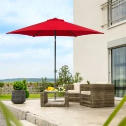 Mittelstockschirm 'Sevilla', Ø Ca. 270 Cm -Gartenmöbel 3910503155 Sonnenschirm Sevilla rot 5 90495