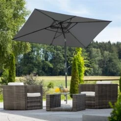 Mittelstockschirm 'Tunis', Ca. 270 X 150 Cm