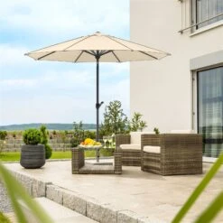 Sonnenschirm 'Adria', Ø 300 Cm, Natur