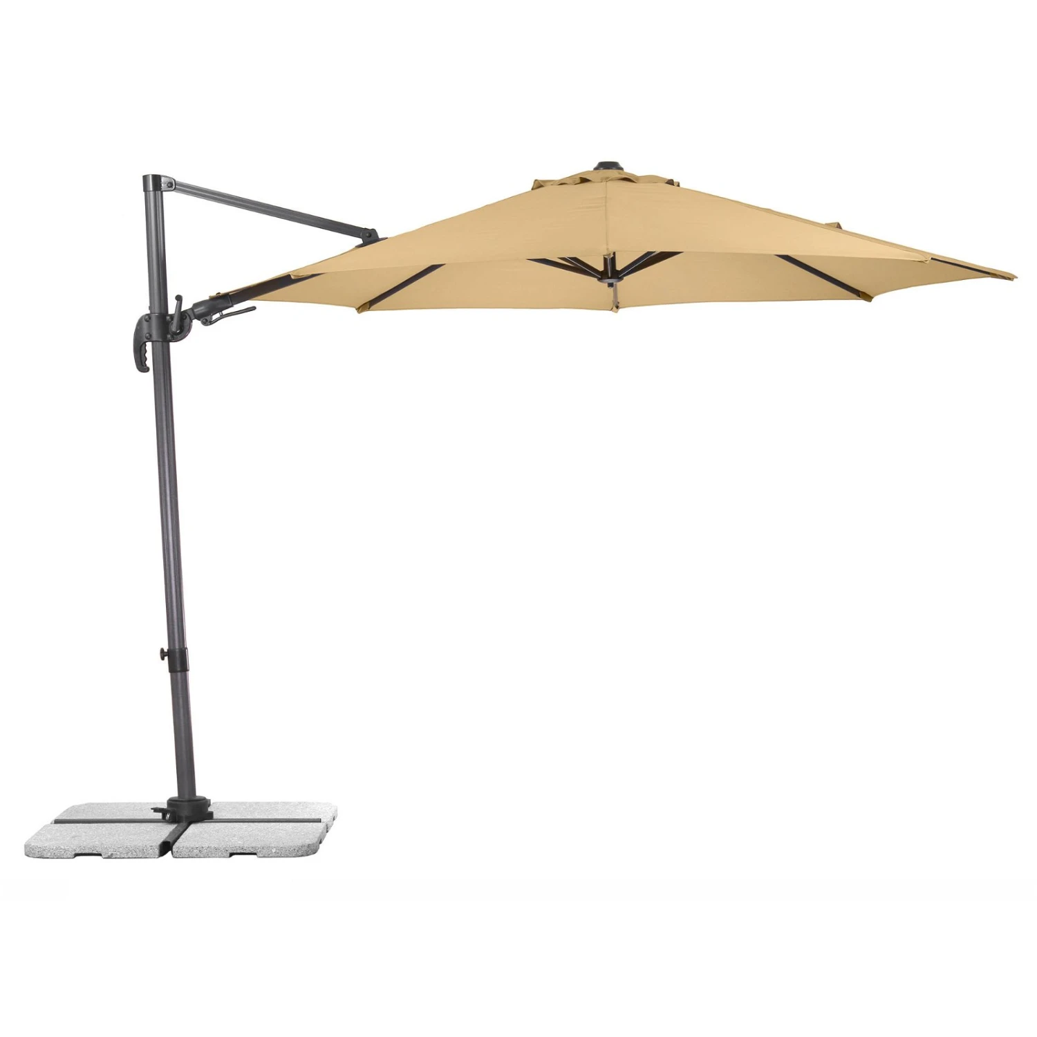 Sonnenschirm 'Rhodos Eco', Natur, Ca. Ø 300 Cm 4 Sonnenschirm 'Rhodos Eco', Natur, Ca. Ø 300 Cm – Bild 2