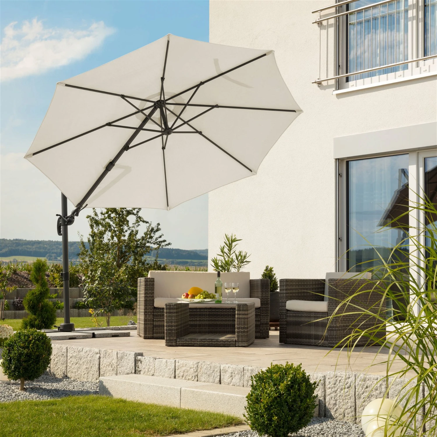 Sonnenschirm 'Rhodos Eco', Natur, Ca. Ø 300 Cm 3 Sonnenschirm 'Rhodos Eco', Natur, Ca. Ø 300 Cm