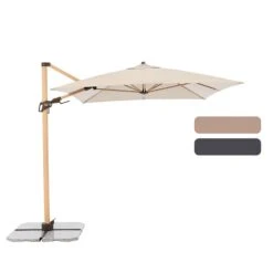Pendelschirm 'Alu-Wood Ultra AX', Ca. 300 X 220 Cm, Natur -Gartenmöbel 3910503247 Pendelschirm Alu Wood Ultra AX Varianten 99086