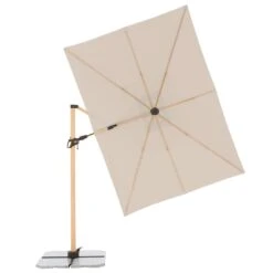 Pendelschirm 'Alu-Wood Ultra AX', Ca. 300 X 220 Cm, Natur -Gartenmöbel 3910503247 Pendelschirm Alu Wood Ultra AX 10 99022