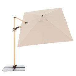 Pendelschirm 'Alu-Wood Ultra AX', Ca. 300 X 220 Cm, Natur -Gartenmöbel 3910503247 Pendelschirm Alu Wood Ultra AX 7 99019