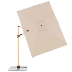 Pendelschirm 'Alu-Wood Ultra AX', Ca. 300 X 220 Cm, Natur -Gartenmöbel 3910503247 Pendelschirm Alu Wood Ultra AX 8 99020