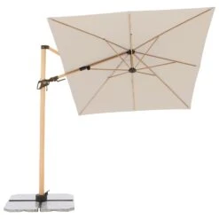 Pendelschirm 'Alu-Wood Ultra AX', Ca. 300 X 220 Cm, Natur -Gartenmöbel 3910503247 Pendelschirm Alu Wood Ultra AX 9 99021