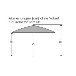 Sonnenschirm 'Locarno', Ø 220 Cm, Natur -Gartenmöbel 3910503328 Sonnenschirm Locarno ca D 220cm natur 1 119147
