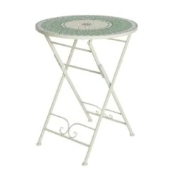 Bistro-Klapptisch 'Vigo', Grün Mit Blumenmosaik