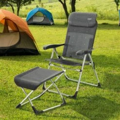 Crespo Hocker/Beinauflage Compact Klappbar, Silber/anthrazit -Gartenmöbel 3930400908 3930400909 Compact Klappsessel 63493