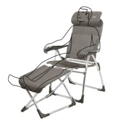 Crespo Hocker/Beinauflage Compact Klappbar, Silber/anthrazit -Gartenmöbel 3930400909 Beinauflage Hocker 01 49025