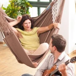 LA SIESTA Hängestuhl Lounger Habana Chocolate, Aus Bio-Baumwolle -Gartenmöbel 3940200258 Haengestuhl Lounger Habana chocolate BioBaumwolle 01 47087