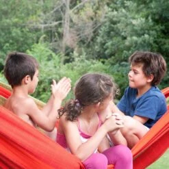 LA SIESTA Hängematte Kingsize Flora Chili, Aus Bio-Baumwolle -Gartenmöbel 3940200268 Kingsize Haengematte Flora chili BioBaumwolle 47138