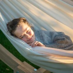 LA SIESTA Doppel-Hängematte Brisa, Vanilla, Outdoor Material, Bis 160 Kg, Wetterfest -Gartenmöbel 3940200279 Doppel Haengematte Brisa vanilla Outdoor Material 14 61113