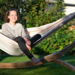 LA SIESTA Doppel-Hängematte Brisa, Vanilla, Outdoor Material, Bis 160 Kg, Wetterfest -Gartenmöbel 3940200279 Doppel Haengematte Brisa vanilla Outdoor Material 9 61116