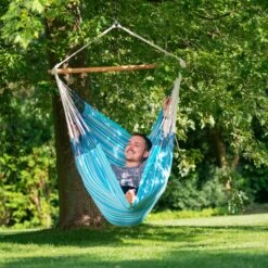 LA SIESTA Hängesessel 'Habana Azure', Blau -Gartenmöbel 3940200314 Comfort Haengesessel Habana Azure Bio Baumwolle 6 86066