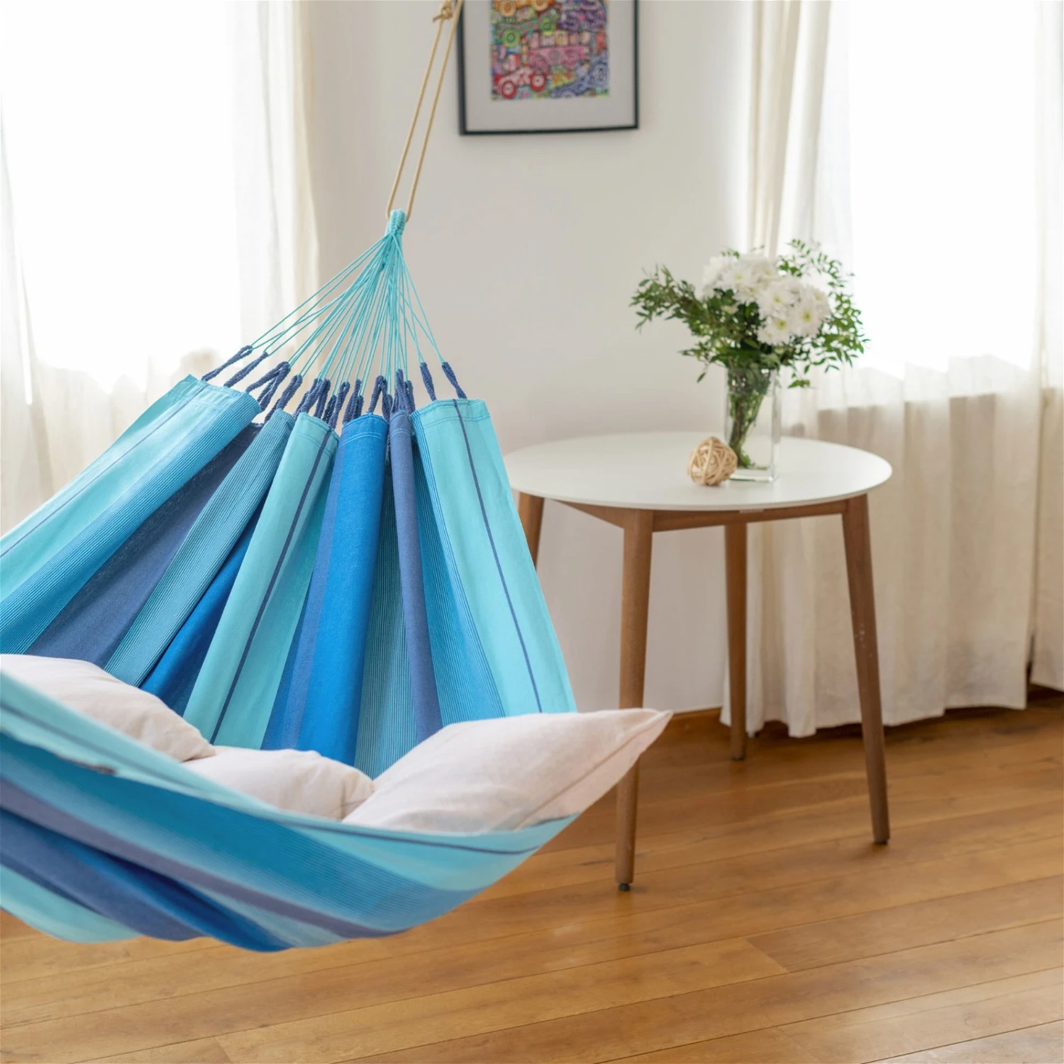 LA SIESTA Hängematte 'Modesta', Lagoon, Single - L 300 X B 140 Cm 5 LA SIESTA Hängematte 'Modesta', Lagoon, Single - L 300 X B 140 Cm – Bild 3