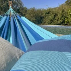 LA SIESTA Hängematte 'Modesta', Lagoon -Gartenmöbel 3940200333 Doppel Haengematte Modesta Lagoon Bio Baumwolle 4 106100