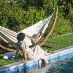 LA SIESTA Hängematte 'Modesta', Latte -Gartenmöbel 3940200335 Doppel Haengematte Modesta Latte Bio Baumwolle 4 106106