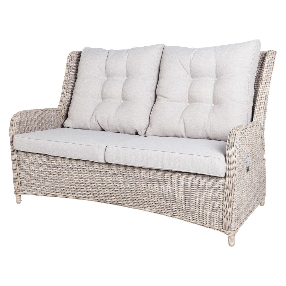 Kölle Geflechtbank 'Heidelberg' 2,5 Sitzer, Inkl. Auflage Stone Grey